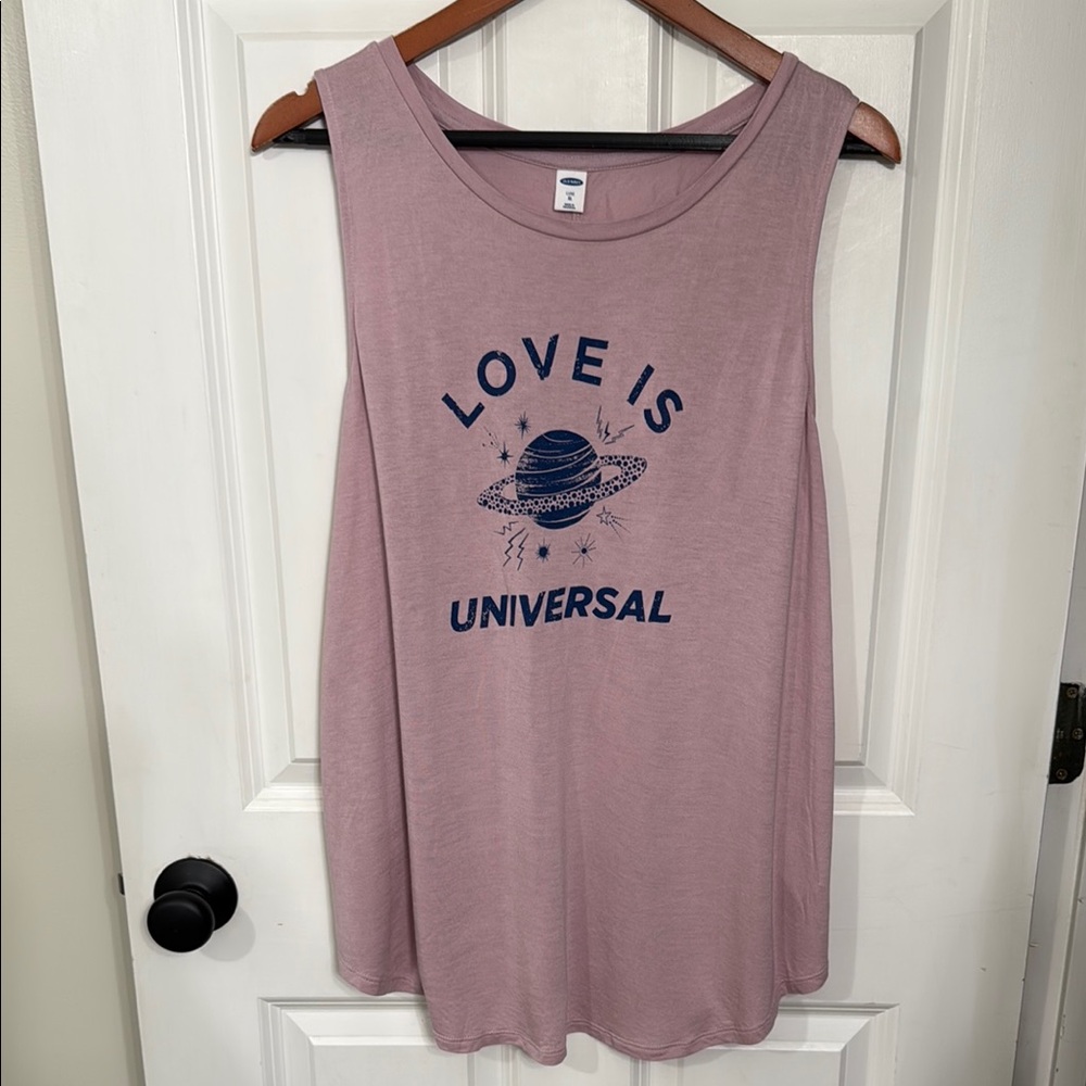 Old Navy Pink Relaxed Muscle Tee Sleeveless